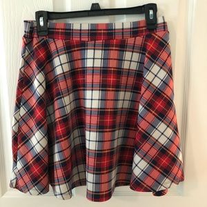 Plaid skater skirt neoprene material